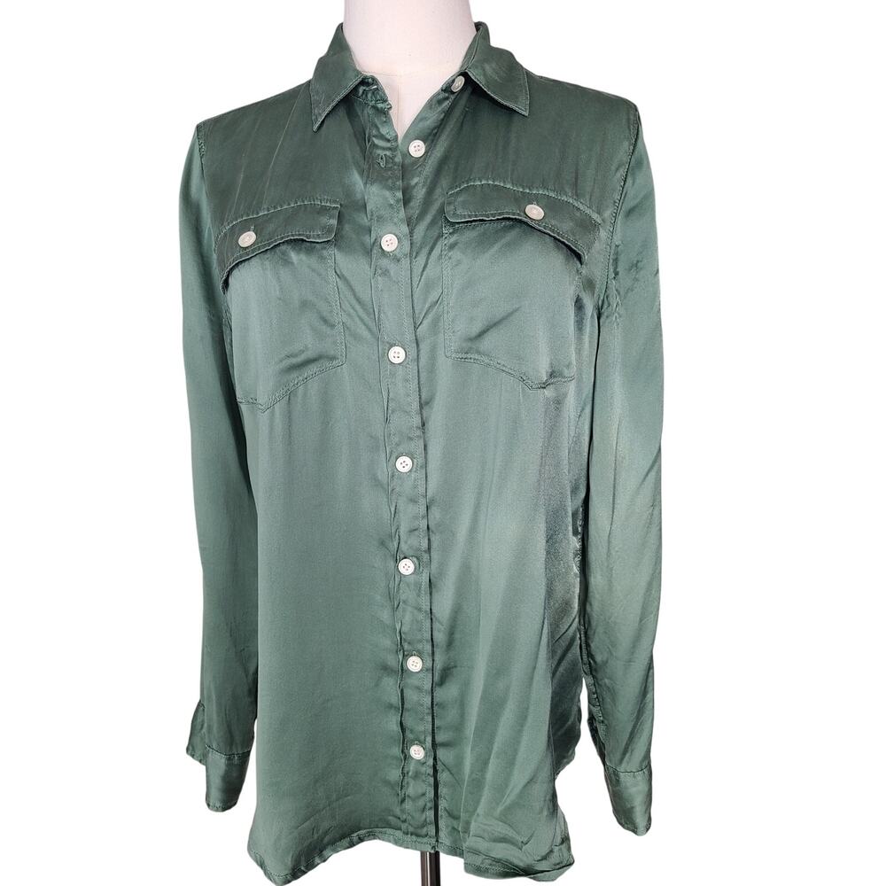 J.CREW Always 90s Green Silk Top